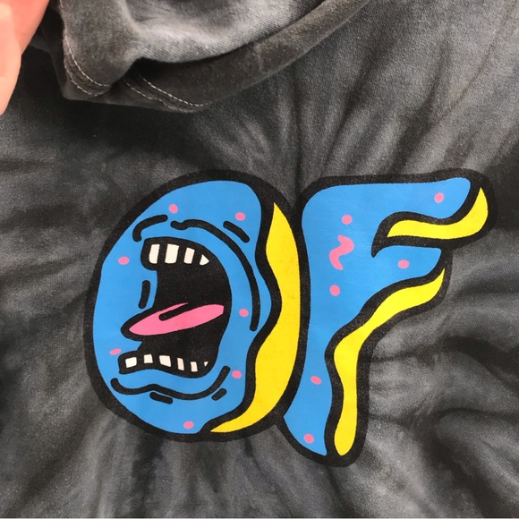 Santa Cruz x Odd Future Hoodie Tie Dye Crop Donut Skateboard Medium - Picture 7 of 7